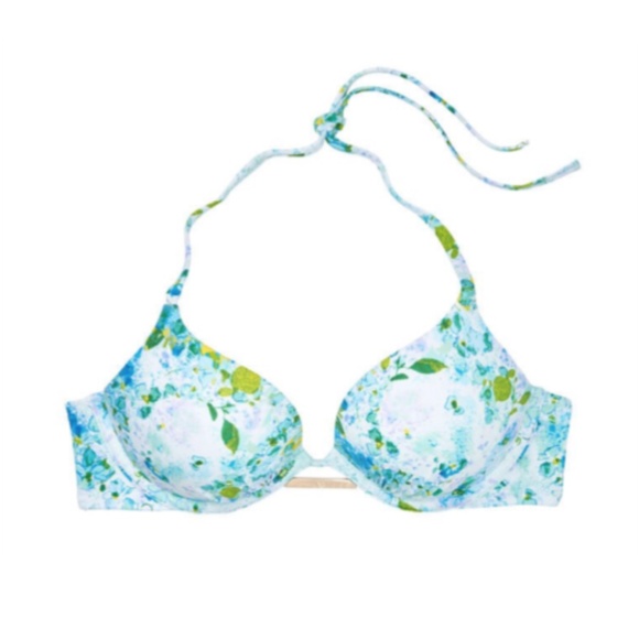 👙 Victoria's Secret Bali Bombshell Add-2-Cups Push-Up Swim Bikini Top Blue - Picture 3 of 3